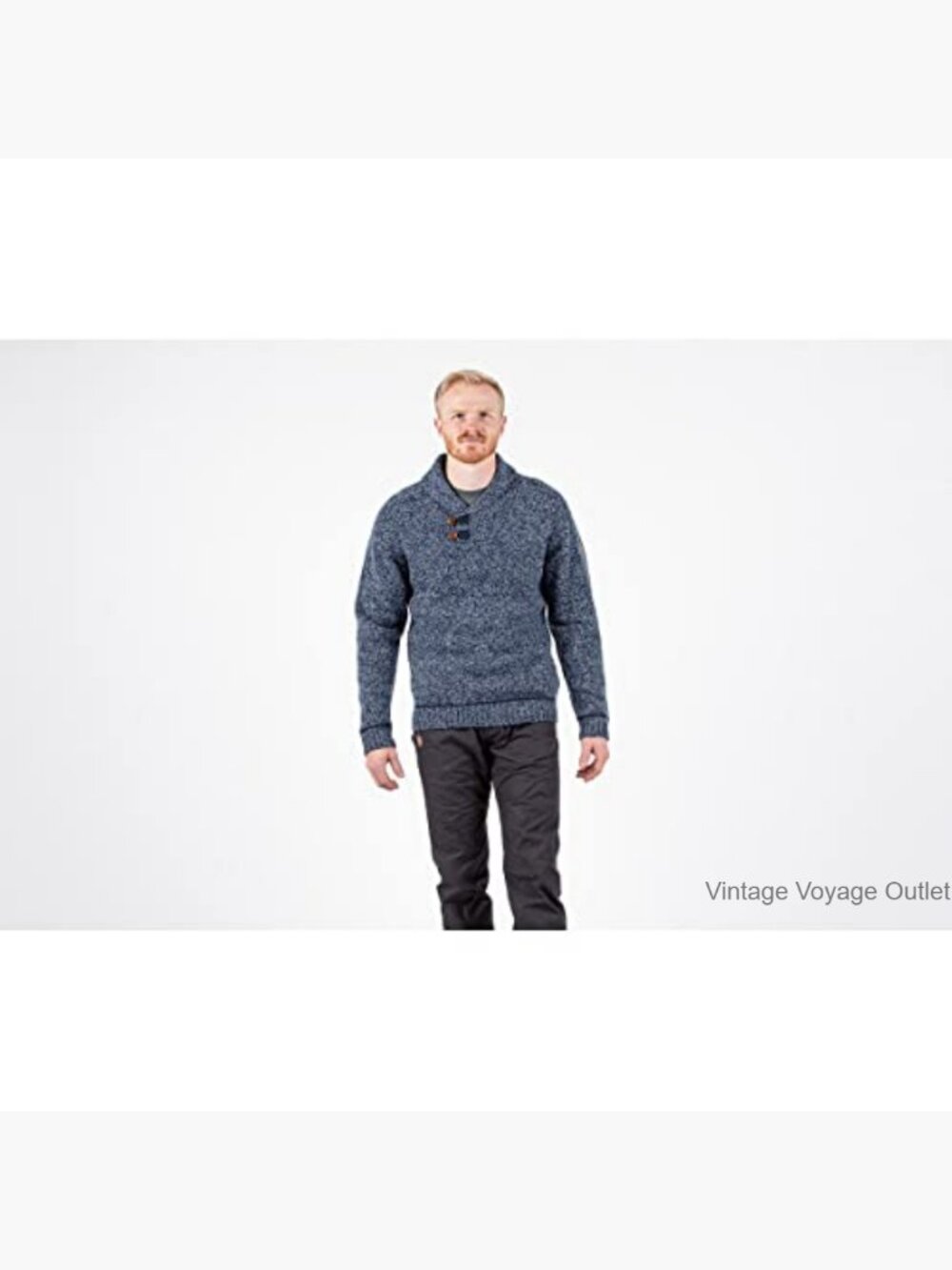 Men's Lambswool Blend Pullover Sweater - Shawl Collar - Soft Warm Knit - Picture 2 of 2